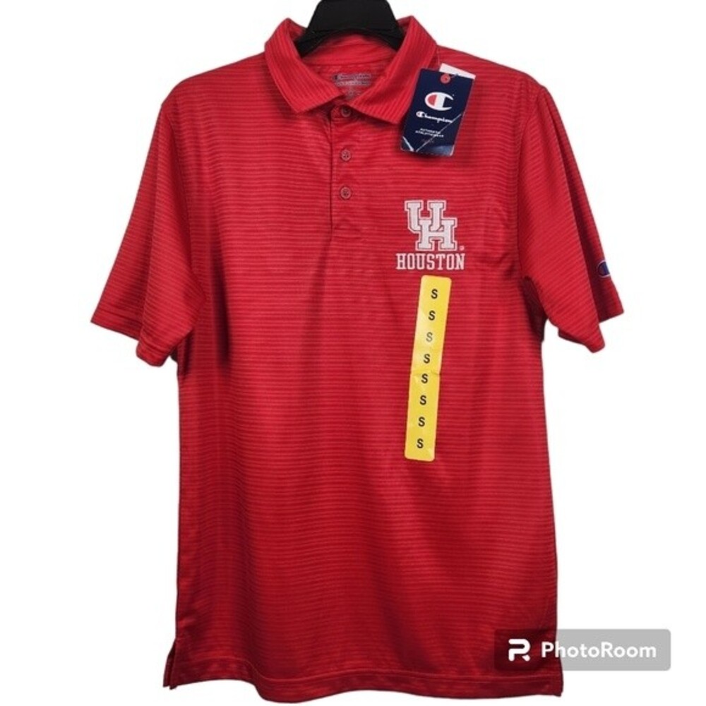 NEW Champion Men's University of Houston Short Sleeve Polo Shirt Size Small
